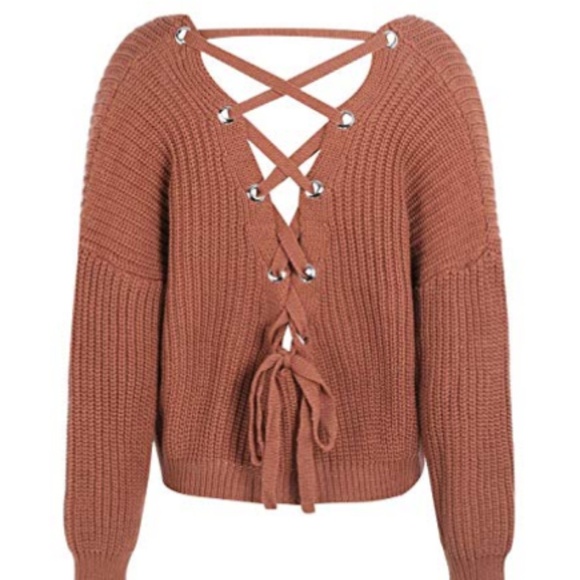 Copper Soft Knit Sweater Back Detail - Picture 5 of 6